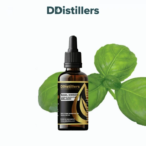Basil (Sweet) / Selasih Essential Oil Pure 100%, 50-100ML GS