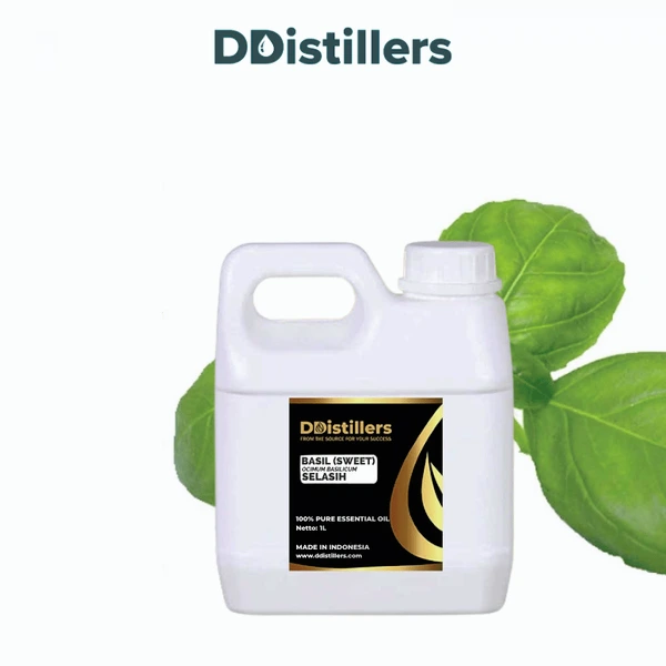 Basil (Sweet) / Selasih Essential Oil Pure 100%, 500ML-1L HDPE/SS