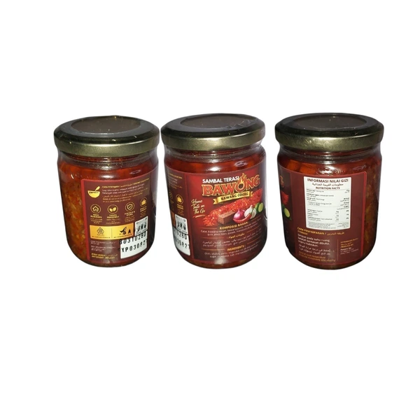 Sambal Terasi Bawong botol gelas
