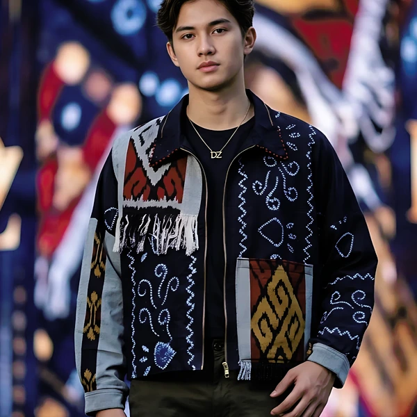 Jaket Sasirangan Full Motif atau Kombinasi