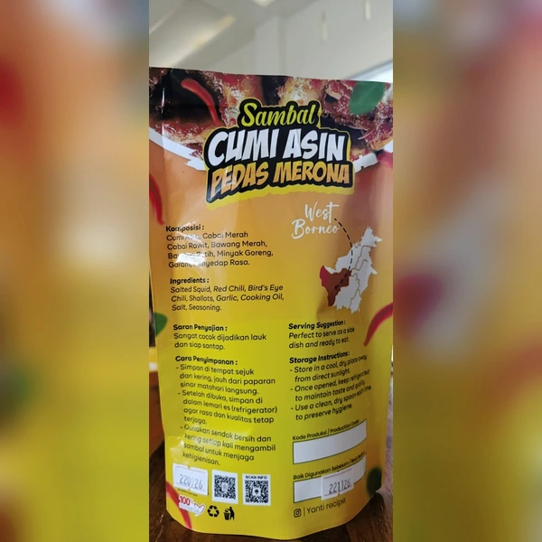 Sambal Cumi Asin Pedas Merona 150g