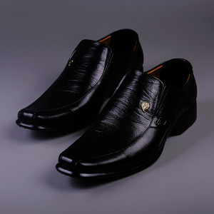 KQ Indonesia Sepatu Pantopel Pria K-3166 Original Kulit Asli -Black