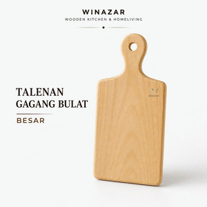 Winazar - Talenan Kayu Pinus Gagang Bulat Besar | Talenan Dapur | Cutting Board Halus Tebal