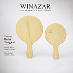 Winazar - Talenan Kayu Besar Tebal Bulat Gagang | Cutting Board Alas Potong Dapur -ORIGINAL
