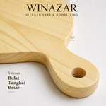 Winazar - Talenan Kayu Besar Tebal Bulat Gagang | Cutting Board Alas Potong Dapur -ORIGINAL