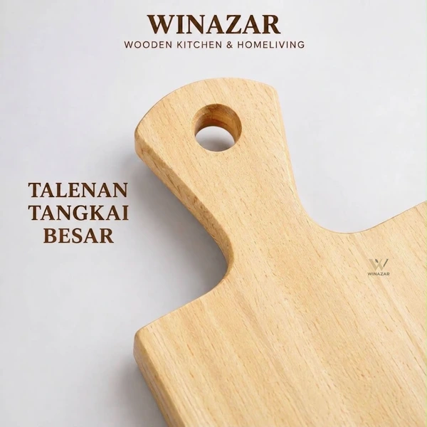 Winazar - Talenan Tangkai Besar Kayu Pinus | Talenan Dapur | Cutting Board Kayu Tebal & Halus