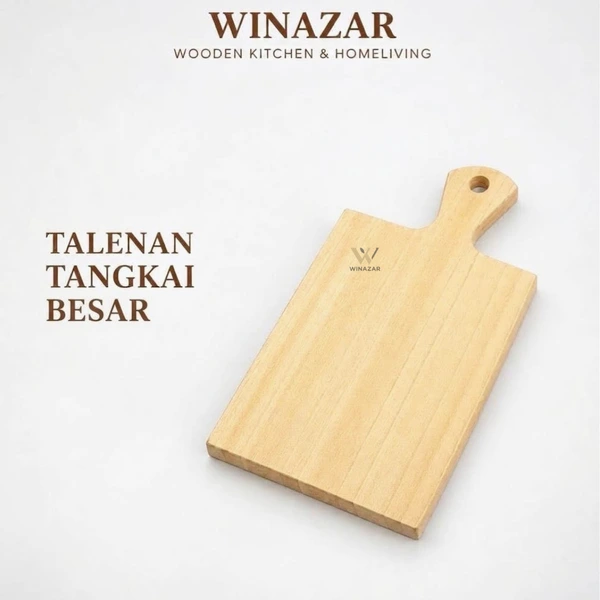 Winazar - Talenan Tangkai Besar Kayu Pinus | Talenan Dapur | Cutting Board Kayu Tebal & Halus