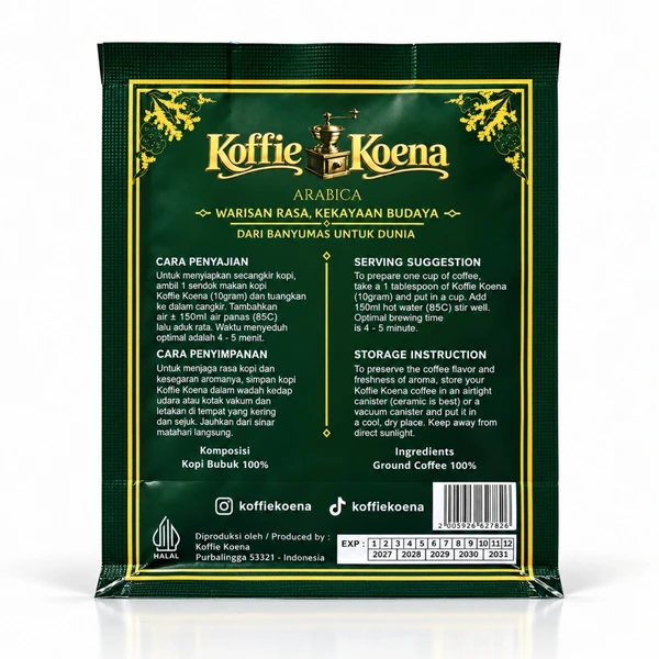 Koffie Koena Kopi Bubuk Arabika Banyumas 100 gram