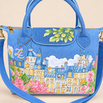 ZL DENIM PAINTED BAG Size Medium - Tas Full Denim Motif Lukis Tangan by Zenea Lukis