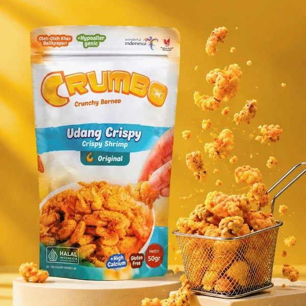 CRUMBO Udang Crispy 50 g – Camilan Udang Renyah Khas Kalimantan