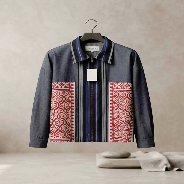 Jaket Denim Wastra Toraja