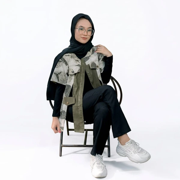 Outer ecoprint kombinasi corduray linen
