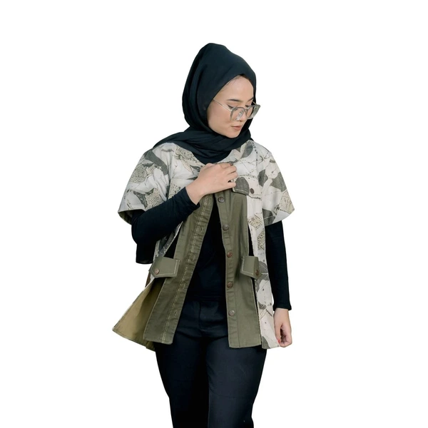 Outer ecoprint kombinasi corduray linen