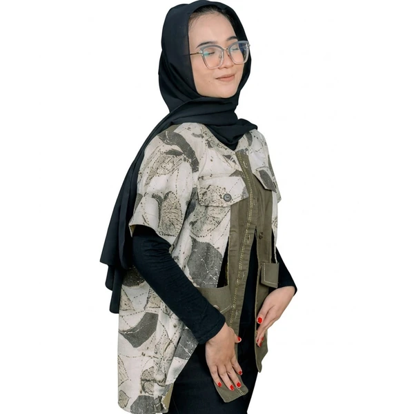 Outer ecoprint kombinasi corduray linen