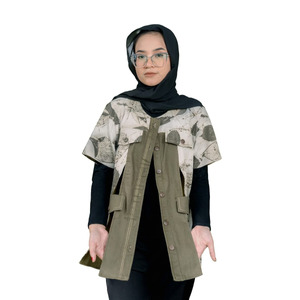 Outer ecoprint kombinasi corduray linen