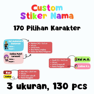 Stiker Nama Custom - Back To School 3 Ukuran
