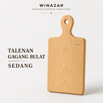 Winazar - Talenan Kayu Pinus Gagang Bulat Sedang | Talenan Dapur | Cutting Board Halus Tebal