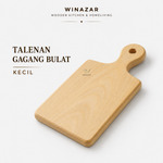 Winazar - Talenan Kayu Pinus Gagang Bulat Kecil | Talenan Dapur | Cutting Board Halus Tebal