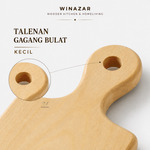 Winazar - Talenan Kayu Pinus Gagang Bulat Kecil | Talenan Dapur | Cutting Board Halus Tebal