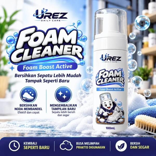 UREZ Pembersih Sepatu Putih Tanpa Bilas Foam Cleaner