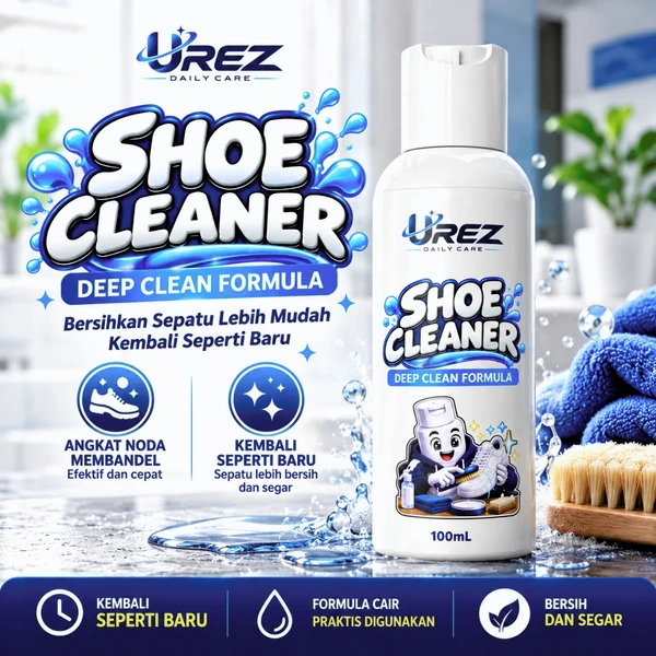 UREZ Shoe Cleaner 100ml Pembersih Sepatu Cair Penghilang Noda Kotoran Deep Clean
