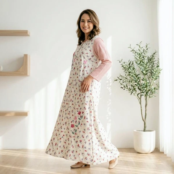 Abaya Simply 7/8 Bordir Cantik - Marsalia Embroidery