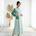 Abaya Simply 7/8 Bordir Cantik - Marsalia Embroidery