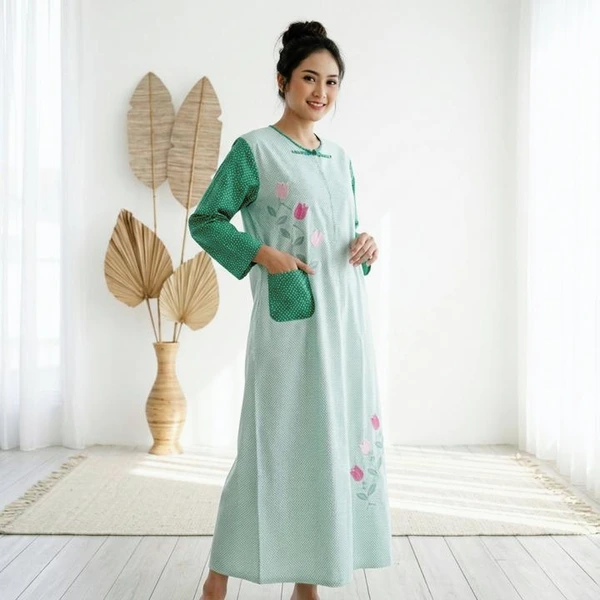 Abaya Simply 7/8 Bordir Cantik - Marsalia Embroidery