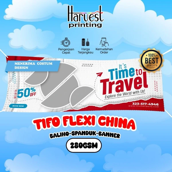 Cetak Banner - Spanduk - Baliho - Backdrop - Tifo Flexi 280 gsm - Kualitas High Res
