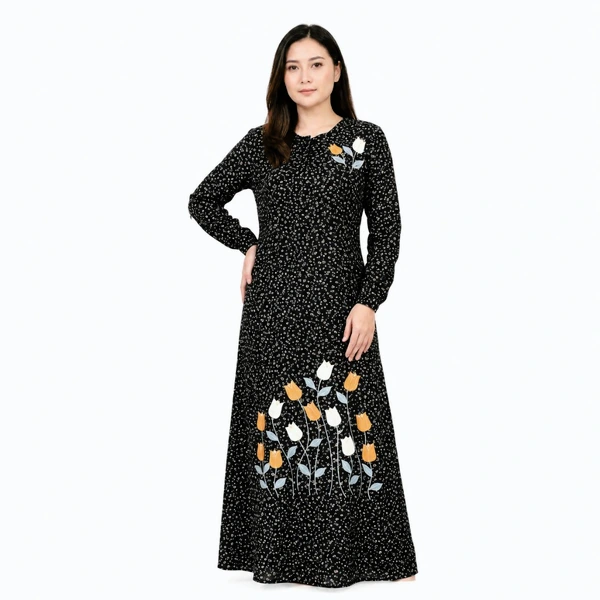 Abaya Panjang Bordir Lucu - Marsalia Embroidery