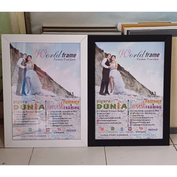 A3 Frame Foto - Pigura Photo - Bingkai Minimalis PLJL 29,7 x 42 Pakai Kaca