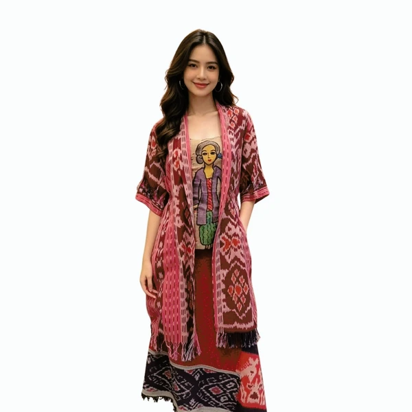 Kebaya Tunik Kutubaru Tenun Lukis Joran