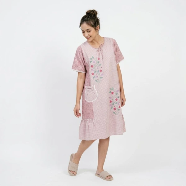 Daster Segitiga Lengan Bordir Cantik - Marsalia Embroidery